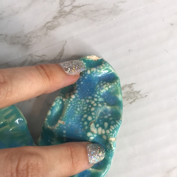 Ceramic colorful green turtle pottery figure home decor beach theme - Picture 4 of 12